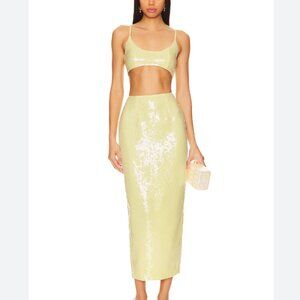 NWT SAU LEE Oksana Set in Popcorn Yellow size 0